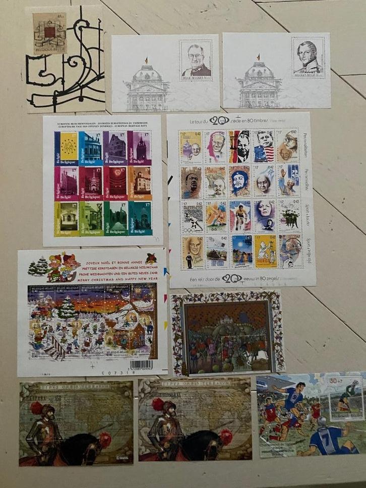 Belgique, 10 blocs de timbres, partie 4, Timbres & Monnaies, Timbres | Europe | Belgique, Non oblitéré, Sport, Enlèvement ou Envoi