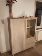 Houten dressoir met Sonoma eiken & rotan-rieten look/motief, Huis en Inrichting, Nieuw, 25 tot 50 cm, 100 tot 150 cm, Ophalen