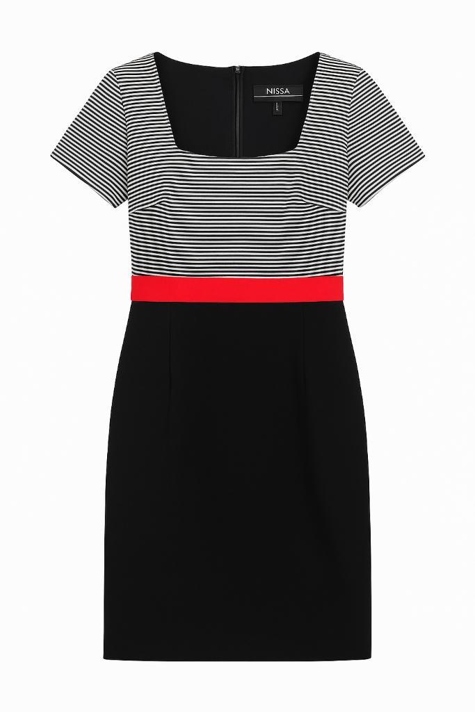 Nissa elegante jurk maat 40/42, Kleding | Dames, Jurken, Zo goed als nieuw, Maat 42/44 (L), Zwart, Knielengte, Ophalen of Verzenden