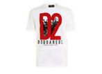 T-shirt DSQUARED2 Dan-Fit Parties since 1964 taille S, Comme neuf, Blanc, Taille 46 (S) ou plus petite, Dsquared2