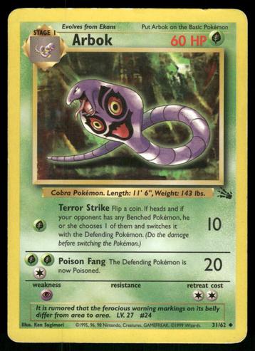 Arbok 31/62 - Fossil (EX) beschikbaar voor biedingen