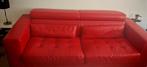 Salon zetel Rode lederen  – goede staat 3+2, Ophalen, Zo goed als nieuw