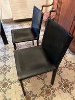 4 vintage design stoelen van ontwerper Matteo Grassi, Huis en Inrichting, Stoelen, Ophalen, Gebruikt, Zwart, Leer