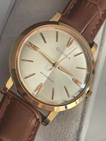 Bulova Waterproof 18 Kt Rose Gold Near N.O.S.