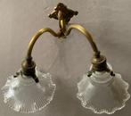 antieke vergulde wandlamp met 2 lichtpunten, Ophalen of Verzenden