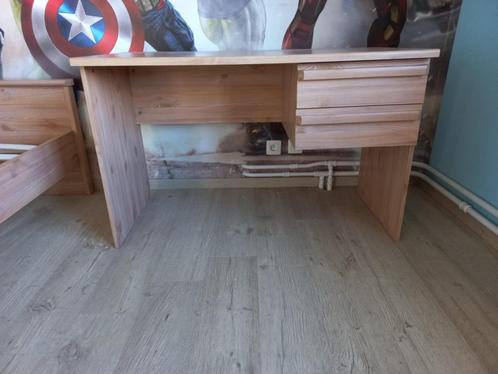 Kamer: Bed + Bureau + Kast, Huis en Inrichting, Slaapkamer | Bedden, Gebruikt, Eenpersoons, Bruin, Ophalen