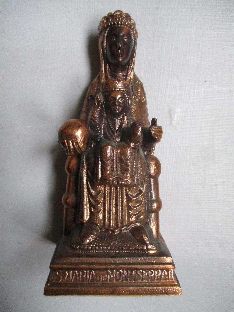 Metalen beeld MARIA de MONTSERRATE ( Zwarte  Madonna ), Collections, Statues & Figurines, Utilisé, Enlèvement ou Envoi