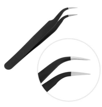 Pincet - Zwart lang 12cm - met Roestvrijstalen Papegaaienbek