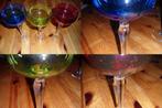 3 Verres sur pied en cristal ValSaintLambert couleur, Ophalen