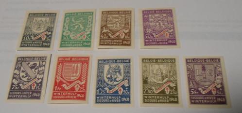 9 timbres Belges neufs - secours en hiver 1940, Timbres & Monnaies, Timbres | Europe | Belgique, Non oblitéré, Timbre-poste, Autre