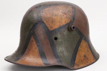 Duitse Camouflage helmen WO1 gezocht.