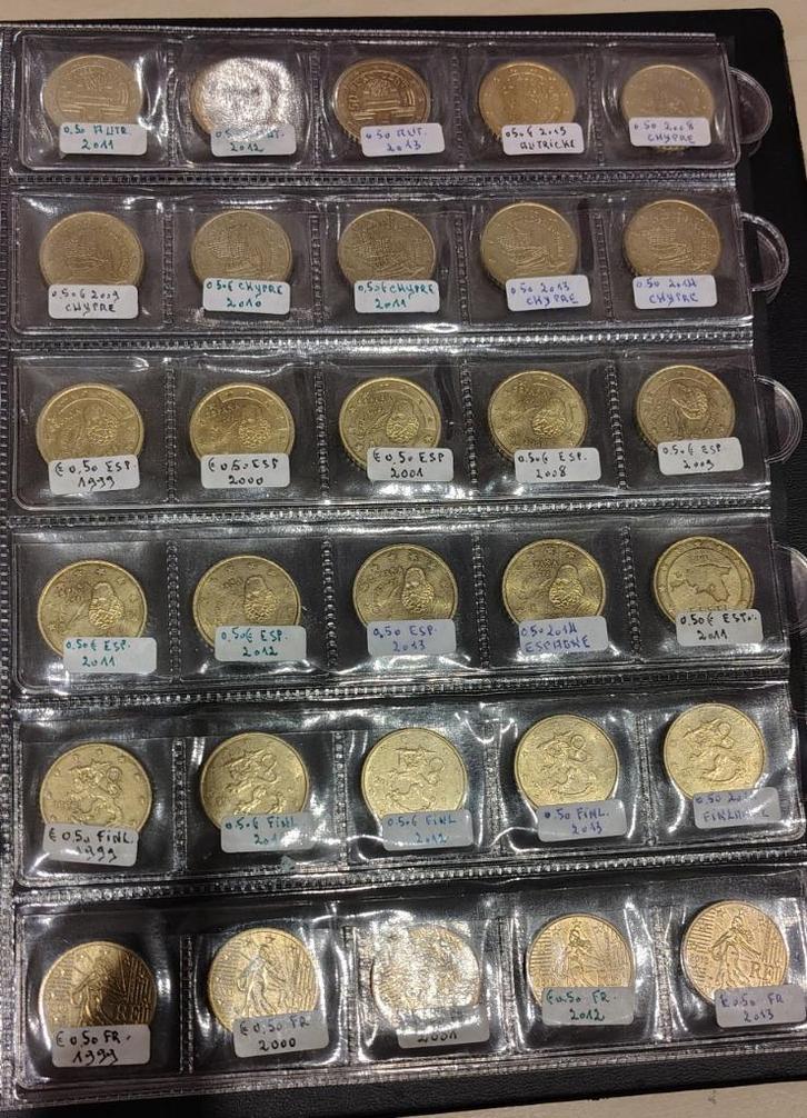 30 pieces 50 cents autriche chypre espagne finlande france, Postzegels en Munten, Penningen en Medailles, Ophalen of Verzenden