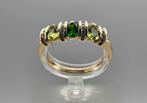 Gouden Vintage ring smaragd, peridot en diamant. 2024/266, Groen, Goud, 20 of groter, Met edelsteen
