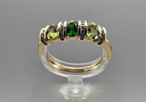 Bague vintage en or, émeraude, péridot et diamant. 2024/266, Bijoux, Sacs & Beauté, Bagues, Comme neuf, Femme ou Homme, 20 ou plus grands