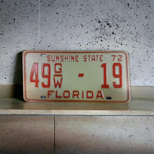 Floride, États-Unis - plaque d'immatriculation de 1972, Collections, Collections Autre, Comme neuf, Enlèvement ou Envoi