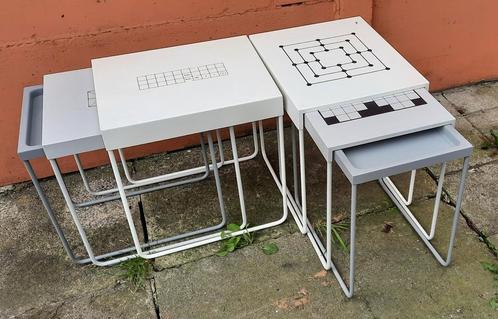 Tables gigognes Ikea grises (2 sets), Huis en Inrichting, Tafels | Bijzettafels, Zo goed als nieuw, Ophalen