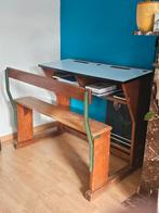 Vintage dubbele lessenaar schoolbank, Antiek en Kunst, Ophalen