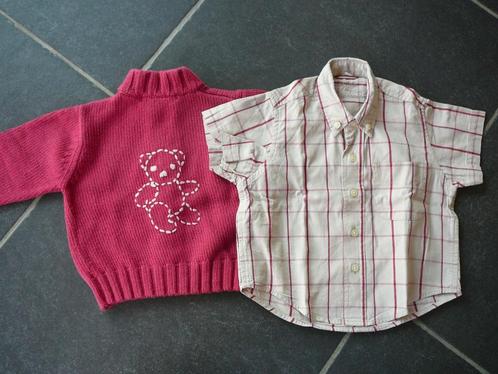 Les bébes de Buissonniere rood gilet + hemd, Kinderen en Baby's, Babykleding | Maat 62, Zo goed als nieuw, Jongetje, Setje, Ophalen of Verzenden