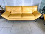 Salon cuir jaune canapé 3places+canapé 2 places, Maison & Meubles, Enlèvement, Utilisé, Cuir