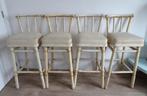 4 gemerkte McGuire barstoelen vintage bamboo rotan retro, Ophalen