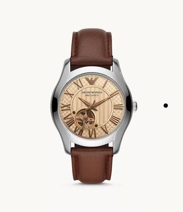 Emporio Armani Open Heart automatisch bruin leren horloge AR beschikbaar voor biedingen
