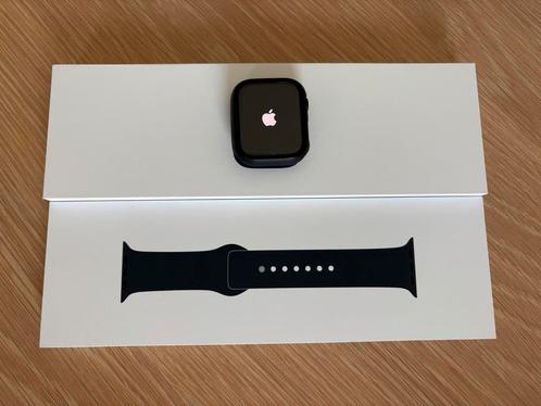 APPLE iWATCH 9 - 45mm - garantie, Handtassen en Accessoires, Smartwatches, Zo goed als nieuw, iOS, Zwart, Afstand, Calorieverbanding
