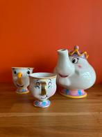 Theepot + 2 mokken Belle en het Beest, Verzamelen, Ophalen, Zo goed als nieuw