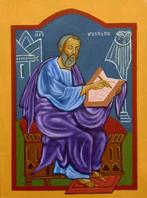 Schilderij / Icoon / Miniatuur “St. Mattheus”, Antiek en Kunst, Verzenden