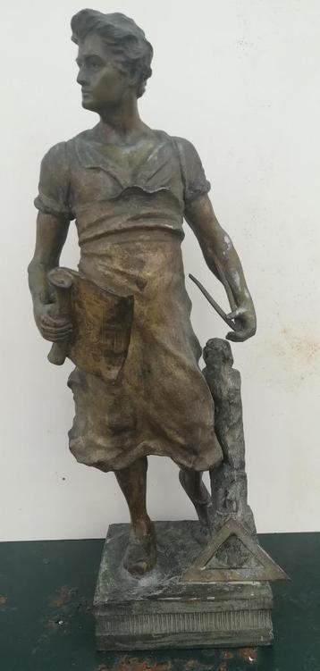 Statue en régule style "Emile Picault" Artisan Architecte., Enlèvement