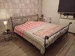 Smeedijzeren bed met lattenbodem, Huis en Inrichting, Slaapkamer | Bedden, Ophalen, Verstelbaar, Zwart, Tweepersoons