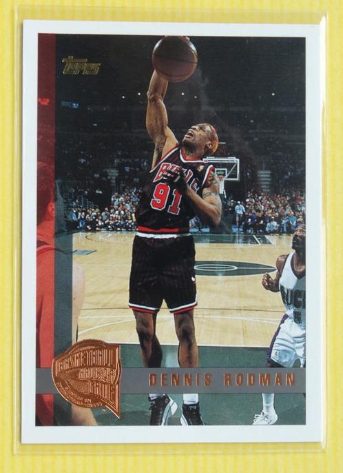 97-98 Topps # 106 Dennis Rodman (frappé à Springfield), Sports & Fitness, Basket, Neuf, Autres types, Envoi