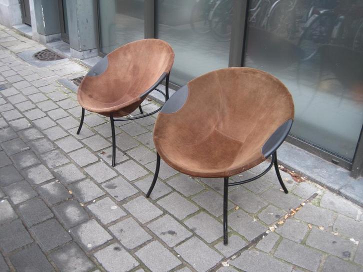 VINTAGE  50ies  ORIGINAL  2  KUIPZETELTJES, Antiek en Kunst, Antiek | Meubels | Stoelen en Sofa's, Ophalen