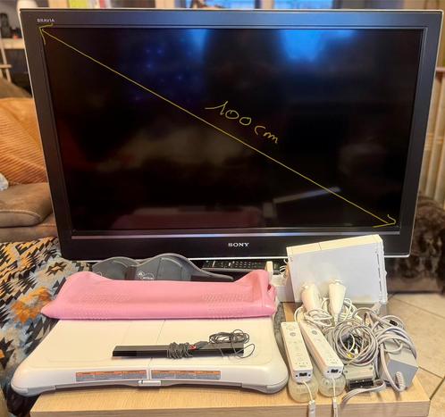 Wii console,9games,balance board, 2controllers- incl Sony TV, Games en Spelcomputers, Spelcomputers | Nintendo Wii U, Gebruikt