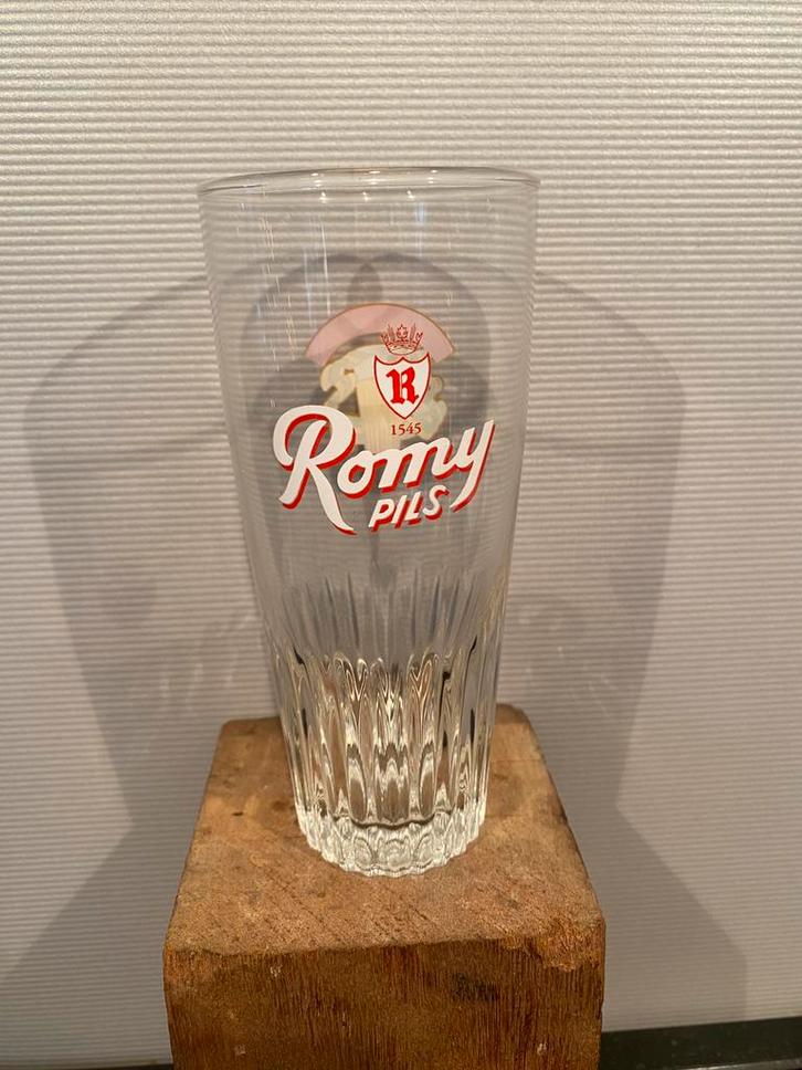 brouwerij ROMAN glas met dubbeldruk Romy pils DAGSCHOTEL, Verzamelen, Biermerken, Gebruikt, Glas of Glazen, Overige merken, Ophalen of Verzenden
