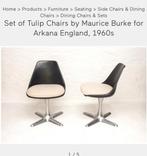 Vintage Maurice Burke voor Arkana 115 / 4st / '60, Huis en Inrichting, Stoelen, Ophalen, Kunststof, Gebruikt, Zwart