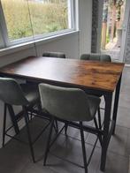 Hoge tafel + 4 hoge stoelen, Huis en Inrichting, Tafels | Eettafels, Ophalen of Verzenden