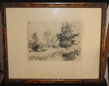 A. Reichmann - Ets - Platteland aan 't meer - 44 35 cm beschikbaar voor biedingen