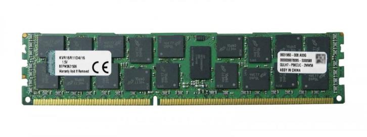 16GB 2Rx4 PC3-12800R DDR3-1600 ECC, Kingston KVR16R11D4/16KF, Computers en Software, RAM geheugen, Zo goed als nieuw, 16 GB, DDR3