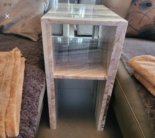 Salontafel in volle marmer, Huis en Inrichting, Tafels | Salontafels, Zo goed als nieuw, 50 tot 75 cm, Minder dan 50 cm, 50 tot 100 cm