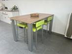 Hoge keukentafel met barstoelen, Huis en Inrichting, Tafels | Eettafels, Ophalen, Gebruikt, 100 tot 150 cm, 50 tot 100 cm