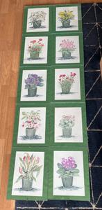 Set van 10 prachtige aquarellen bloementhema, Ophalen of Verzenden