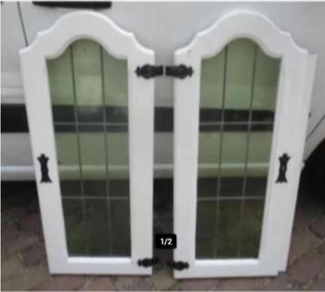 2 Oude Glas in Lood Deuren - 101x42cm beschikbaar voor biedingen