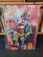 CHARLIE CHAPLIN STREET ART PAINTING, Antiek en Kunst, Ophalen of Verzenden