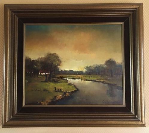 Schilderen/Schilderen-Léa Vanderstraeten-Landschap, Canal, Huis en Inrichting, Woonaccessoires | Schilderijen, Tekeningen en Foto's