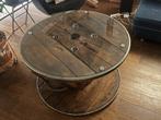 industriële salontafel met spiraal, Ophalen, Gebruikt, Glas, Rond