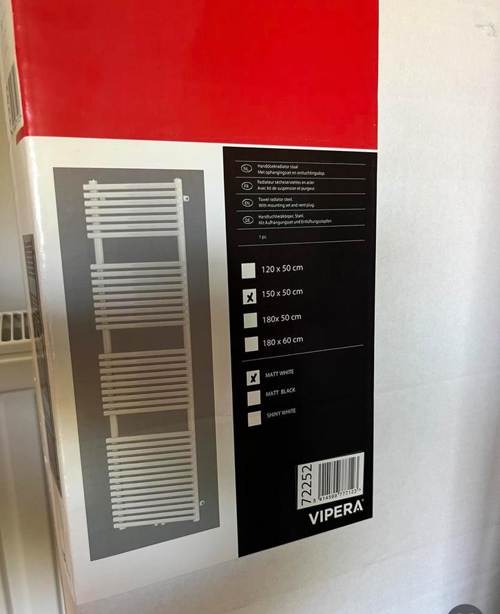 Radiateur sècheserv. Vesuvio VIPERA + thermostat électrique, Doe-het-zelf en Bouw, Verwarming en Radiatoren, Nieuw, Radiator, Ophalen