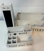 Bureau accessoires 3 stuks in hout, Ophalen of Verzenden, Gebruikt
