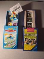 2 jeux de cartes, 1 mémoire, 1 manège Schtroumpf., Trois ou quatre joueurs, Enlèvement ou Envoi, Comme neuf, Ravensburger