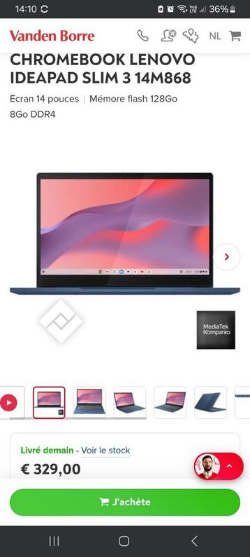 Lenovo ideapad slim 3 CB 14M868 beschikbaar voor biedingen