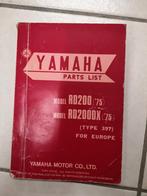 Yamaha parts list RD 200, Motoren, Ophalen of Verzenden